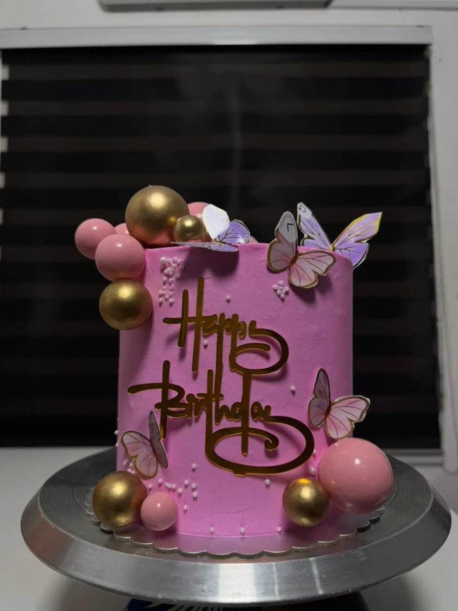 Pink butterfly birthday cake